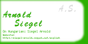 arnold siegel business card